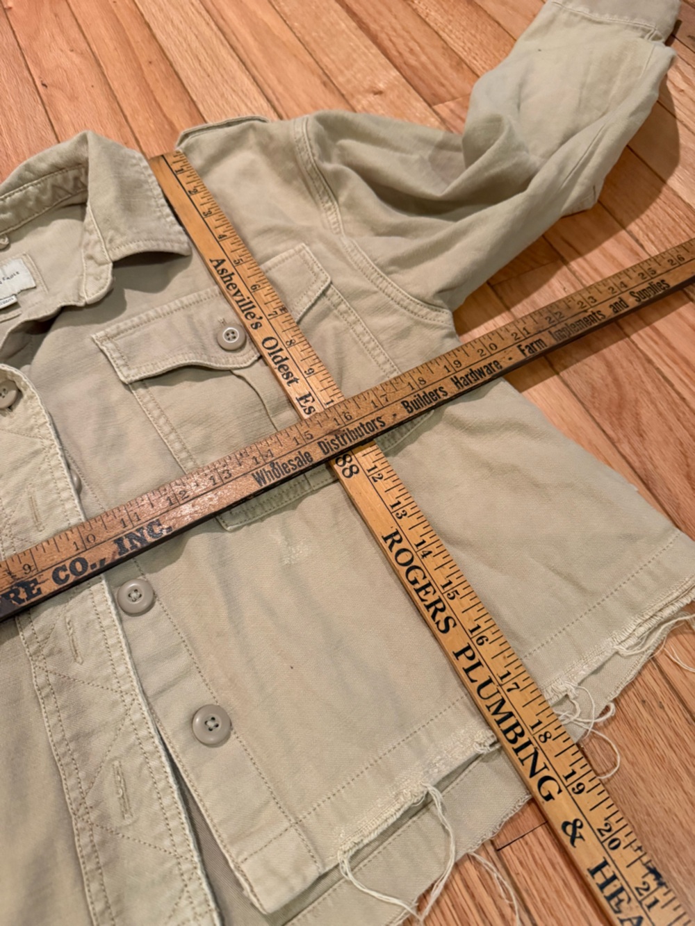 Beige Cropped Utility Light Jacket - Women Size XS y2k grunge - Picture 3 of 7